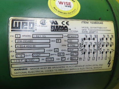 Bitzer Type III Reciprocating HVAC Refrigeration Compressor 1.5Hp 230/460V 3PH