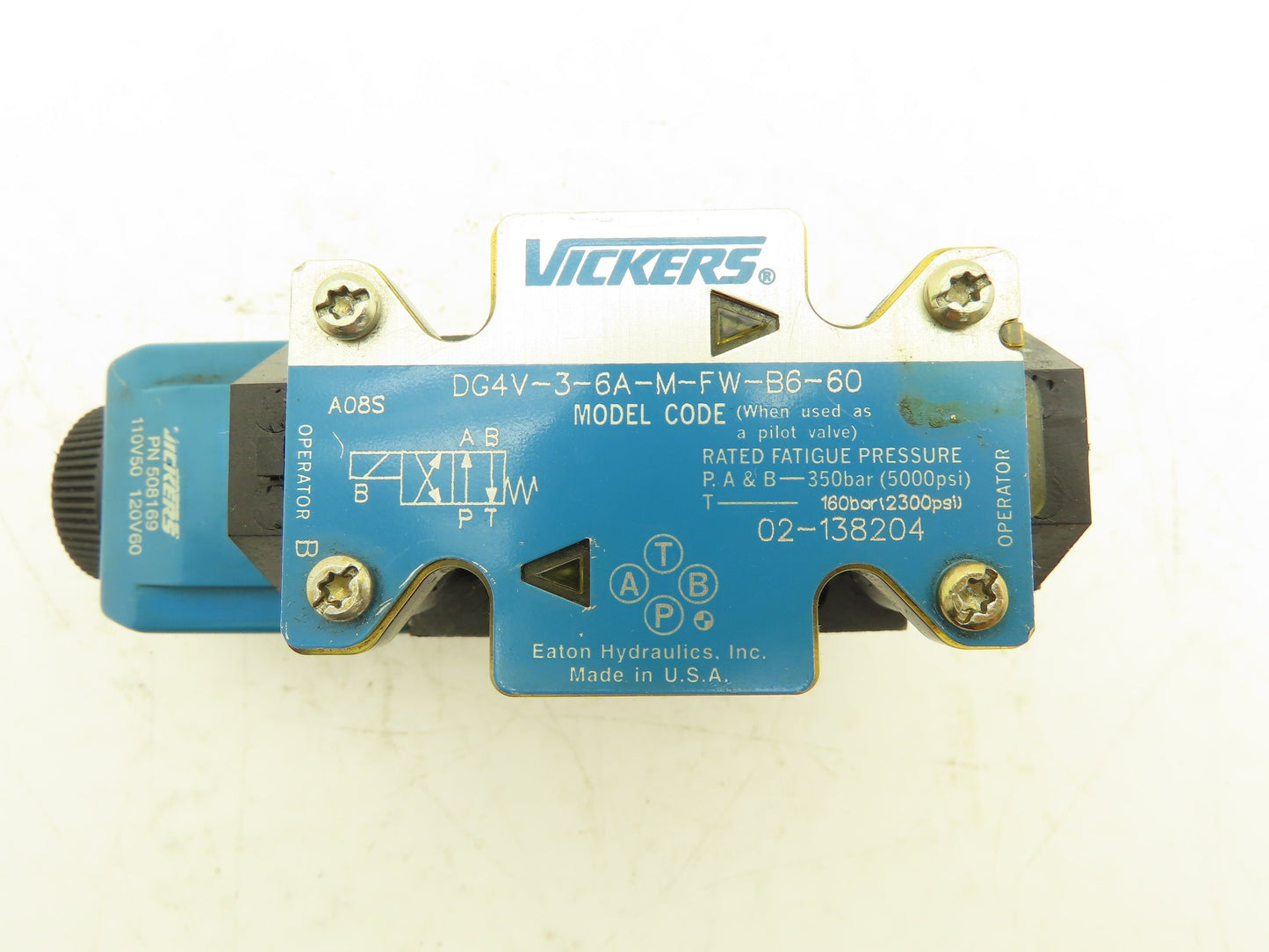 Vickers DG4V-3-6A-M-FW-B6-60 Directional Control Solenoid Valve 120VAC