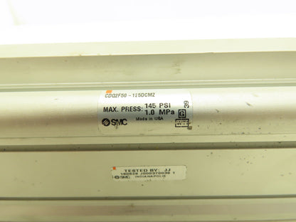 SMC CDQ2F50-125DCMZ Pneumatic Air Cylinder 50mm Bore 125mm Stroke 145 PSI