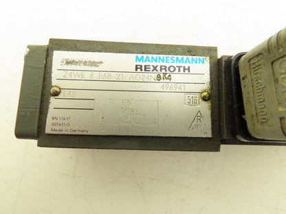 Rexroth ZW4E 6 E68-21/AG24N9K4 Hydraulic Directional Solenoid Valve 24VDC