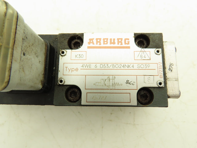 Arburg 4WE 6 D53/BG24NK4 Hydraulic Directional Solenoid Valve 24VDC