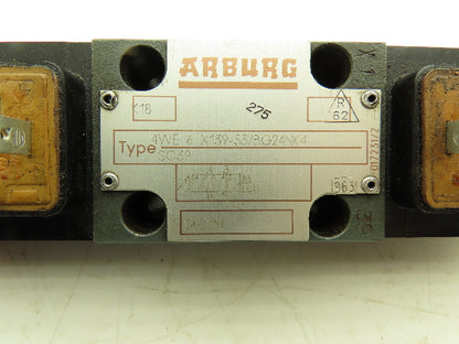 Arburg 4WE 6 X139-53/BG24NK4 Hydraulic Directional Solenoid Valve 24VDC