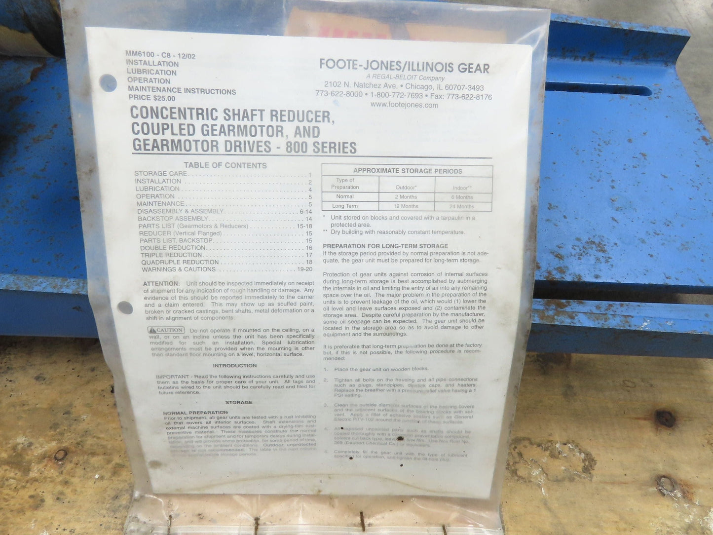 Foote Jones 823-MS823-213 Line-o-Motor Inline Gearbox 14:1 Reducer 125 RPM 36Hp