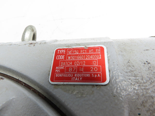 Bonfiglioli VF150 FC1 HS RB Worm Gearbox 20:1 Reducer 90RPM Hollow Shaft IEC 100