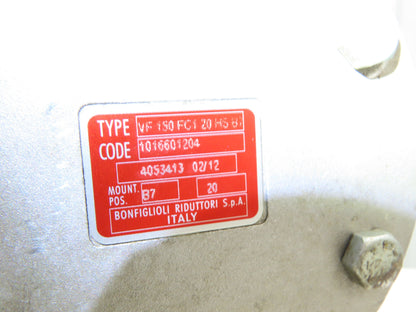 Bonfiglioli VF150 FC1 20 HS B7 Worm Gearbox 20:1 Reducer 90 RPM Hollow Shaft