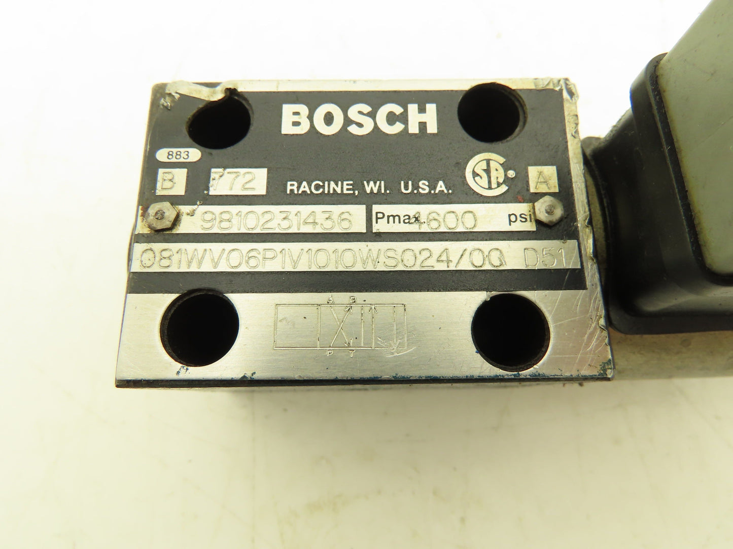 Bosch 081WV06P1V1010WS024/00 Hydraulic Solenoid Valve 24VDC