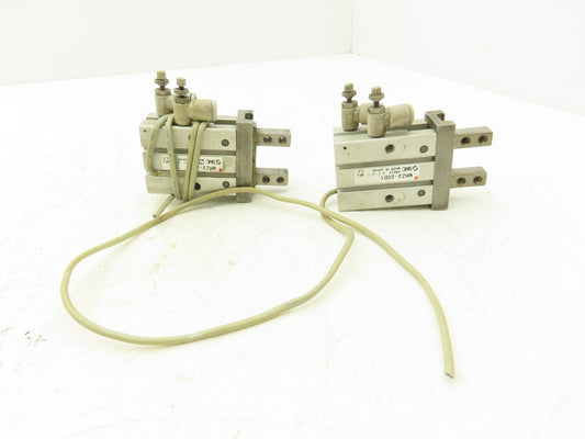 SMC MHZ2-20D1 Pneumatic Parallel Air Gripper 20mm Bore Double Acting Lot of 2
