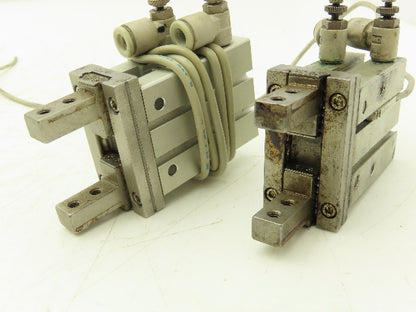 SMC MHZ2-20D Pneumatic Parallel Air Gripper 20mm Bore Double Acting Lot of 2