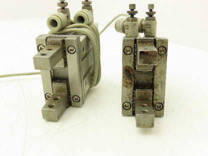 SMC MHZ2-20D Pneumatic Parallel Air Gripper 20mm Bore Double Acting Lot of 2