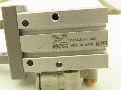 SMC MHZ2-16D Pneumatic Parallel Air Gripper 16mm Bore Double Acting Lot of 2