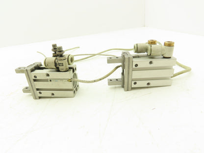 SMC MHZ2-16D Pneumatic Parallel Air Gripper 16mm Bore Double Acting Lot of 2