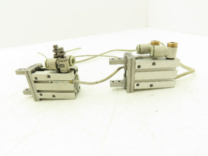 SMC MHZ2-16D Pneumatic Parallel Air Gripper 16mm Bore Double Acting Lot of 2