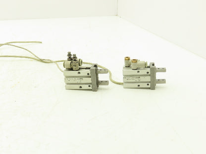 SMC MHZ2-16D Pneumatic Parallel Air Gripper 16mm Bore Double Acting Lot of 2