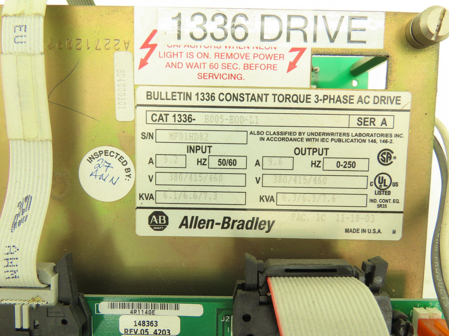 Allen Bradley 1336-B005-EOD-L1 Variable Frequency AC Drive 5Hp 460V 3PH VFD