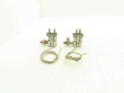 SMC MHZ2-16D Pneumatic Parallel Air Gripper 16mm Bore Double Acting Lot of 2
