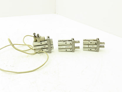 SMC MHZ2-16D Pneumatic Parallel Gripper 16mm Bore Double Acting Mixed Lot of 3