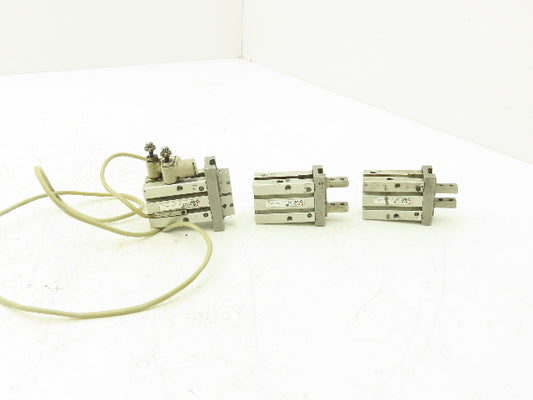 SMC MHZ2-16D Pneumatic Parallel Gripper 16mm Bore Double Acting Mixed Lot of 3