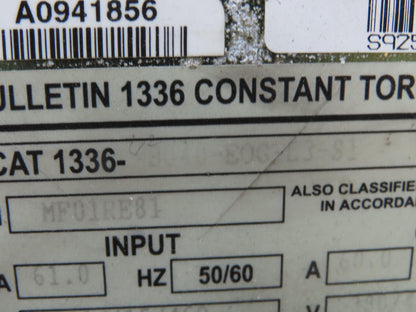 Allen Bradley 1336-B040-EOG-L3-S1 Variable Frequency AC Drive 40Hp 460V 3Ph VFD