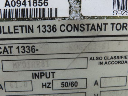 Allen Bradley 1336-B040-EOG-L3-S1 Variable Frequency AC Drive 40Hp 460V 3Ph VFD