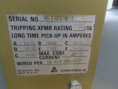 Allis Chalmers LA-3000 Air Circuit Breaker 600VAC 3000A 3 Pole AC Pro Quick Trip