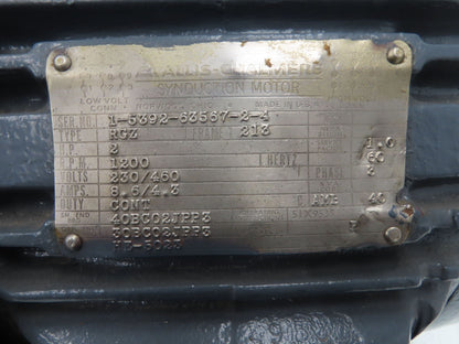 Allis Chalmers RGZ Synduction AC Motor 2Hp 1200 RPM 230/460V 3PH 213 Frame