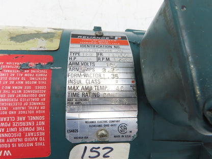 Reliance Electric T56H1042M-XC DC Motor 3/4HP 1725 RPM 180V 56C Frame