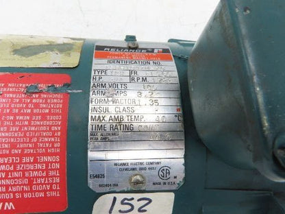 Reliance Electric T56H1042M-XC DC Motor 3/4HP 1725 RPM 180V 56C Frame