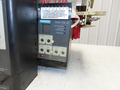 Siemens RL-2000 Air Circuit Breaker 600VAC 2000A Switchgear Static Trip III