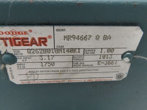 Leeson 121065.00 Gearmotor 2Hp 10:1 Tigear Reducer 174 RPM 230/460V 3PH LH 145TC