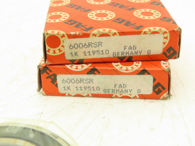 FAG 6006RSR Deep Groove Ball Bearing 30mm ID 55mm OD 13mm W Lot of 2