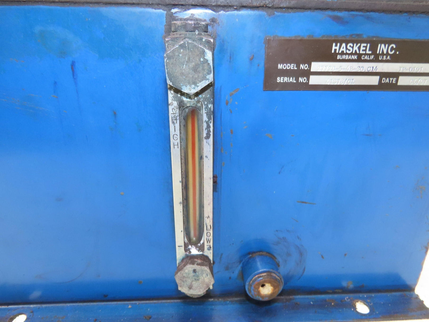 Haskel 4B-30 Pneumatic Air Powered Liquid/Oil Pump 5 Gal Hydraulic Power Unit