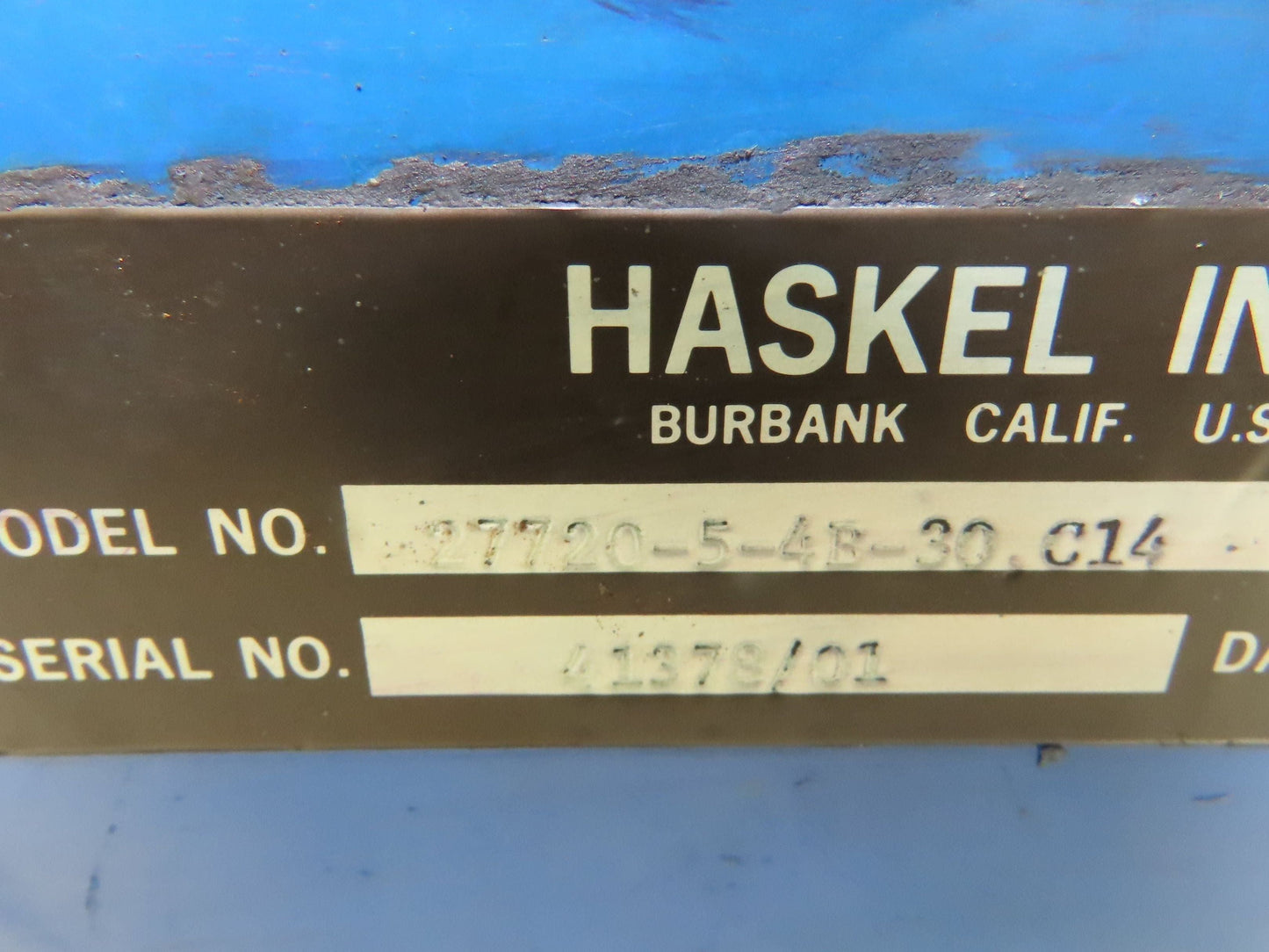 Haskel 4B-30 Pneumatic Air Powered Liquid/Oil Pump 5 Gal Hydraulic Power Unit