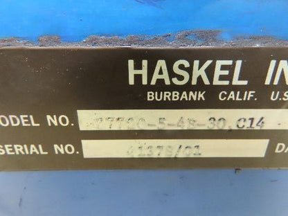 Haskel 4B-30 Pneumatic Air Powered Liquid/Oil Pump 5 Gal Hydraulic Power Unit