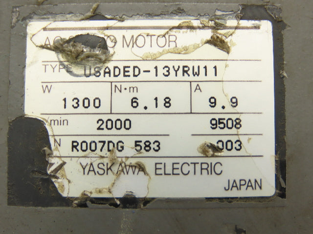 Yaskawa Electric USADED-13YRW11 AC Servo Motor UTMAH-B12BDYR7 Encoder