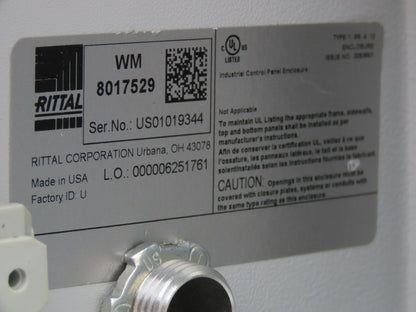 Rittal WM 8017529 Electrical Enclosure 16x12x6" Hubbell Connectors