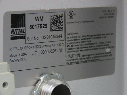 Rittal WM 8017529 Electrical Enclosure 16x12x6" Hubbell Connectors