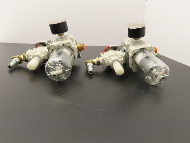 SMC VHS30-N03B-Z Regulator Filter Valve Gauge Muffler Assembly Lot of 2