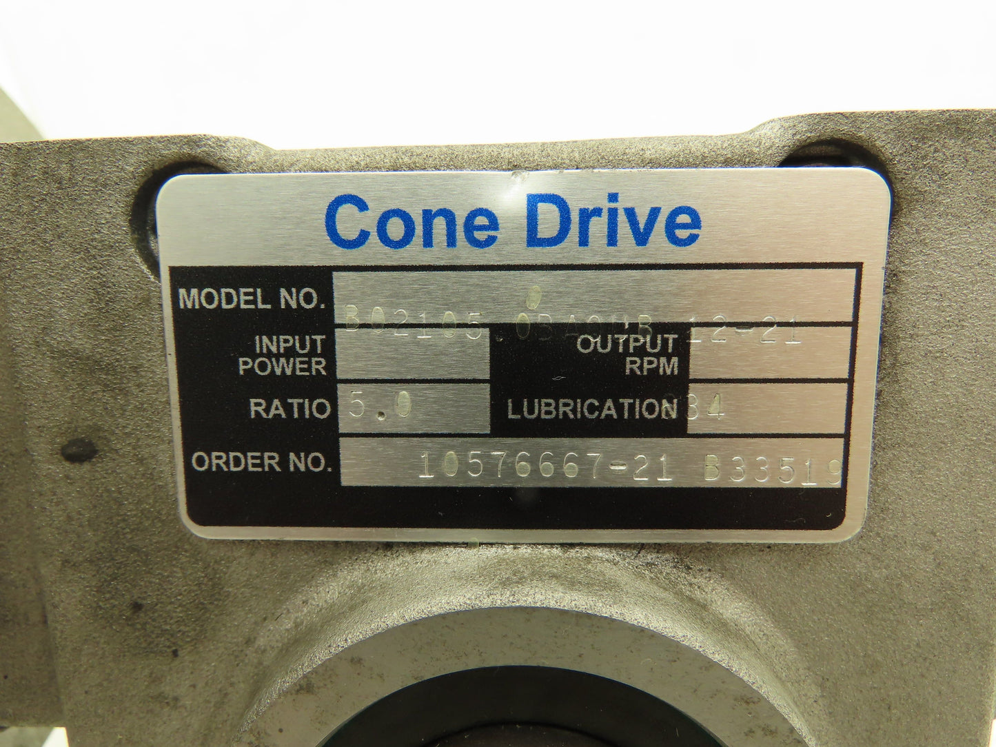 Cone Drive Worm Gearbox 5:1 Reducer 350rpm LH Output 56C-Face Series B