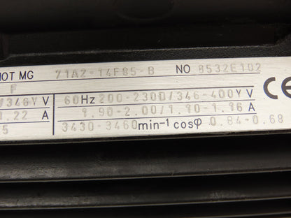 Grundfos 71A2-14F85-B Coolant Pump Motor 1/2Hp 3450rpm 230/400V 3PH