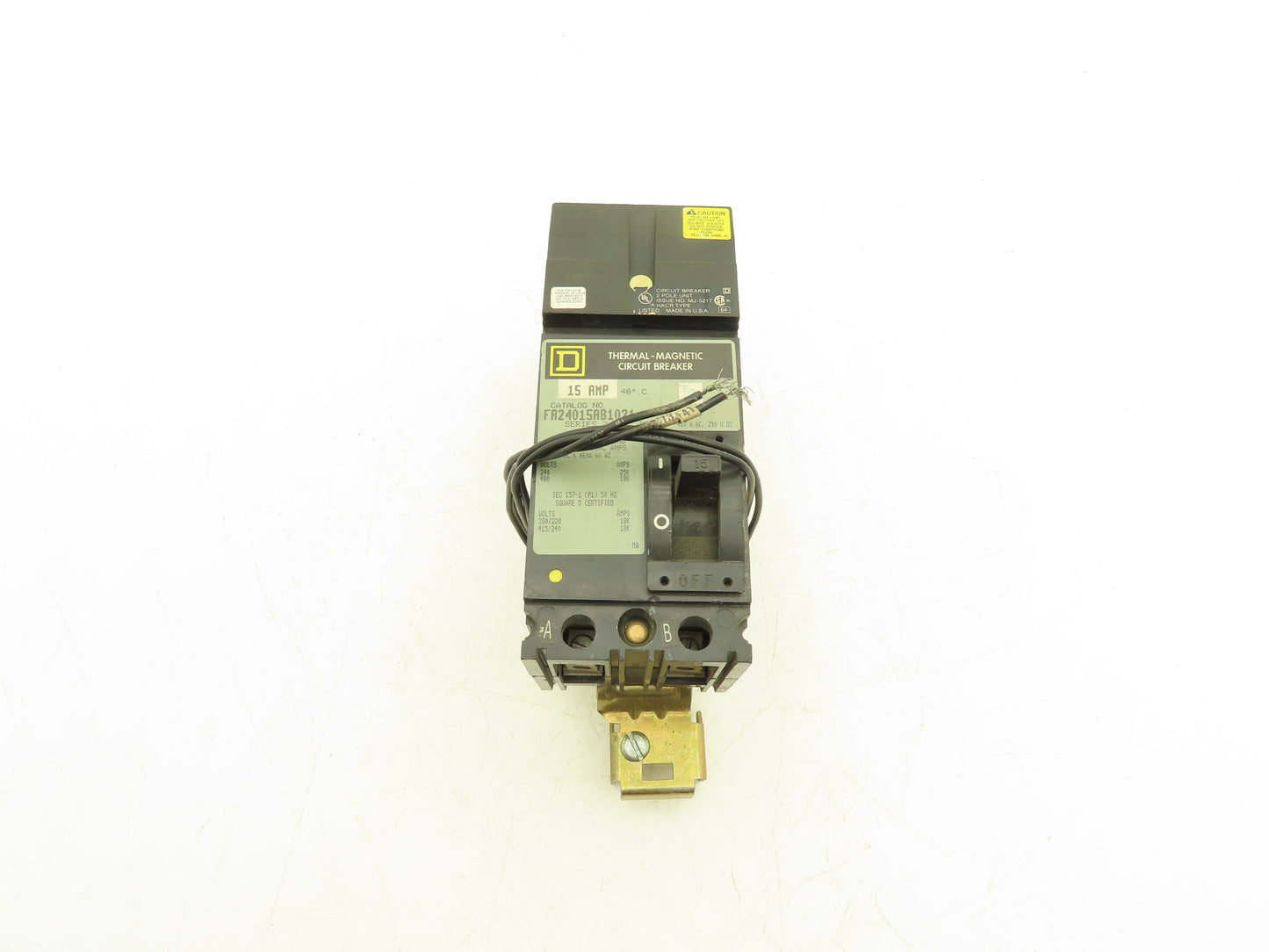 Square D FA24015AB I-Line Circuit Breaker 480VAC 15A 2 Pole Series 2 Shunt Trip