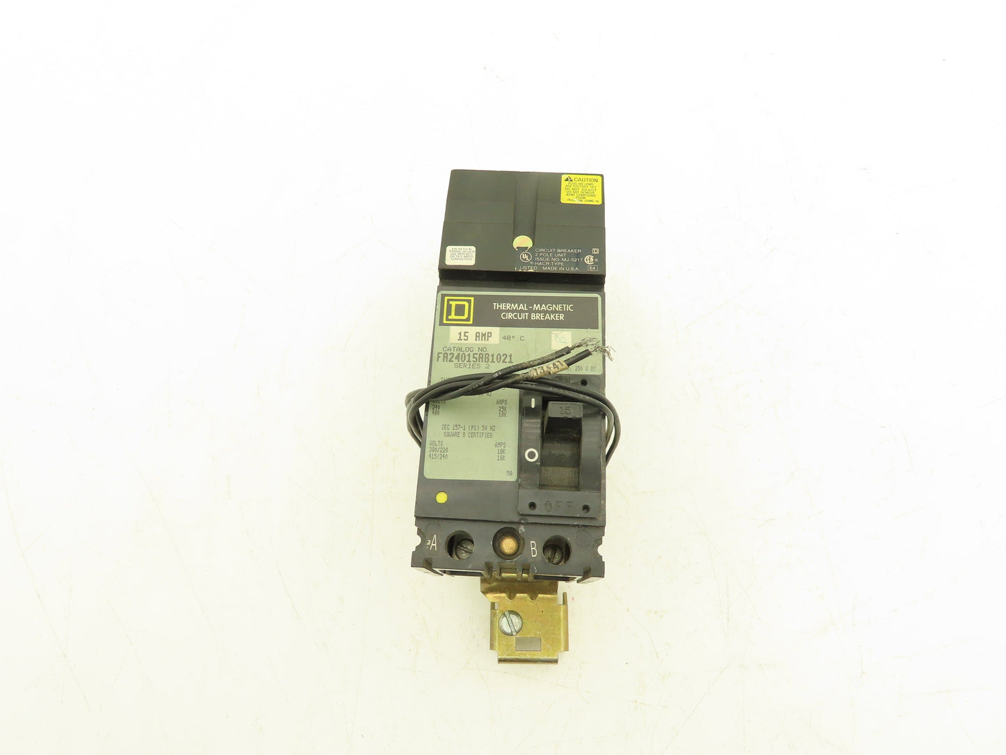 Square D FA24015AB I-Line Circuit Breaker 480VAC 15A 2 Pole Series 2 Shunt Trip