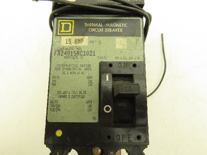 Square D FA24015AC I-Line Circuit Breaker 480VAC 15A 2 Pole Series 2 Shunt Trip