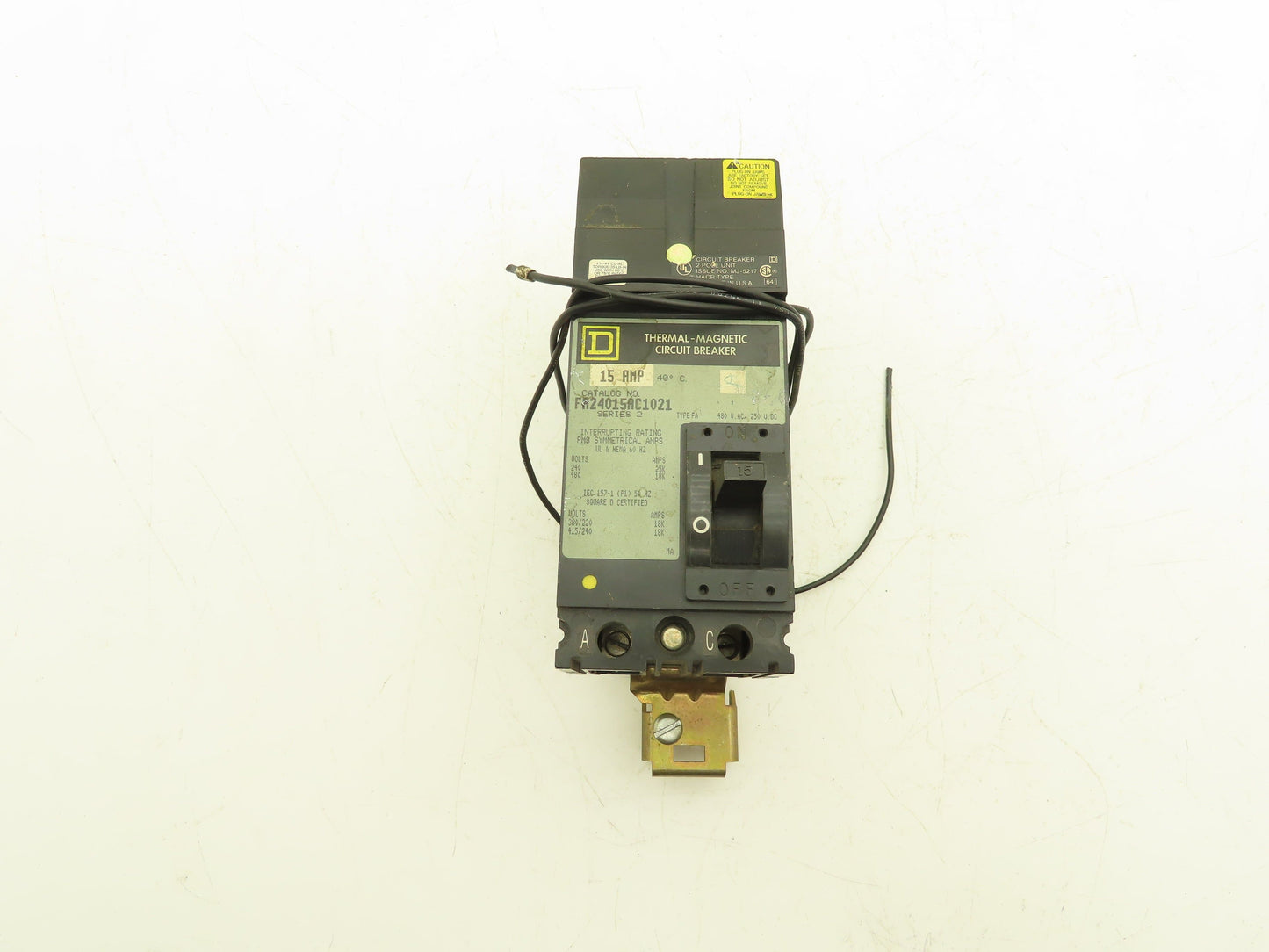 Square D FA24015AC I-Line Circuit Breaker 480VAC 15A 2 Pole Series 2 Shunt Trip