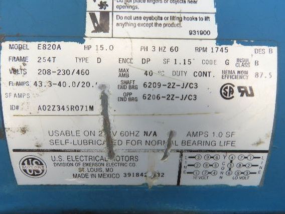 Peerless 4AE11 Split Case Centrifugal Pump 5x4" Flanged 15Hp 230/460V 3PH