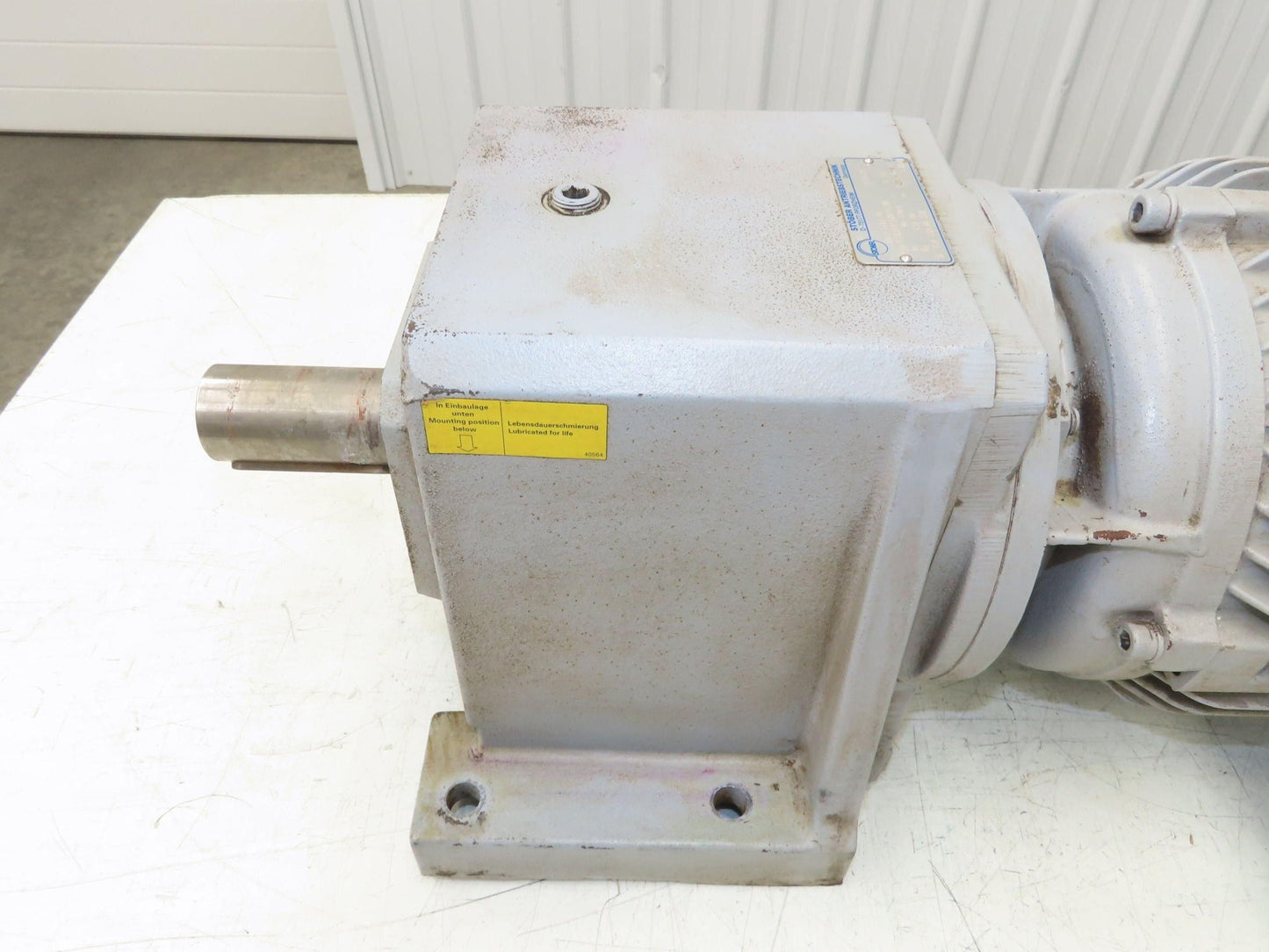 Stober C402N Inline Gear Motor 15.7 Reducer 91 RPM 4Kw 230/400V 3PH 112M w/Brake