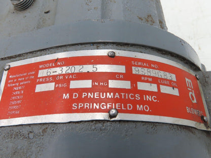 MD-Pneumatics 46-3202.5 Positive Disp. Rotary Lobe Blower 1.5"npt  -Broken Feet-
