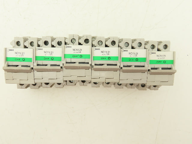 IDEC NC1V-2100 Circuit Breaker 2-Pole 220vAC/125vDC 5A 10A 20A Lot of 14
