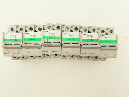 IDEC NC1V-2100 Circuit Breaker 2-Pole 220vAC/125vDC 5A 10A 20A Lot of 14