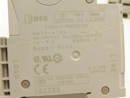 IDEC NC1V-2100 Circuit Breaker 2-Pole 220vAC/125vDC 5A 10A 20A Lot of 14