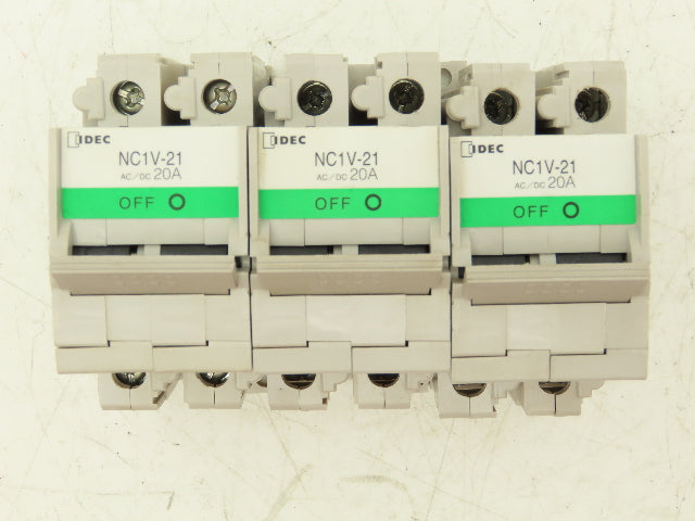 IDEC NC1V-2100 Circuit Breaker 2-Pole 220vAC/125vDC 5A 10A 20A Lot of 14